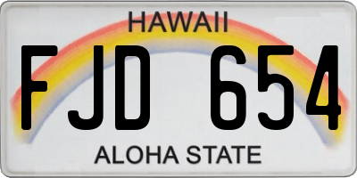 HI license plate FJD654