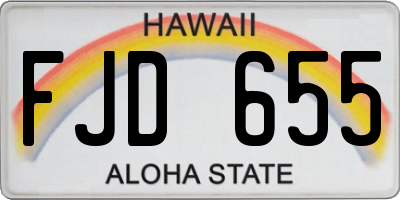 HI license plate FJD655