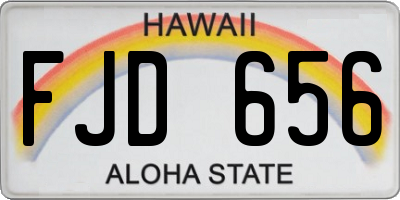 HI license plate FJD656