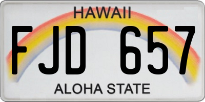 HI license plate FJD657