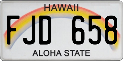 HI license plate FJD658