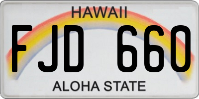 HI license plate FJD660