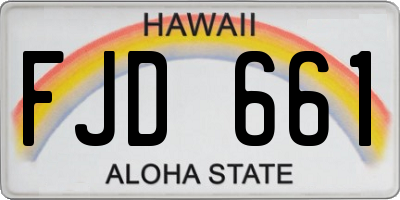 HI license plate FJD661