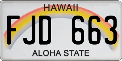 HI license plate FJD663