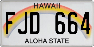 HI license plate FJD664