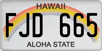 HI license plate FJD665