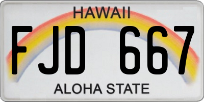 HI license plate FJD667