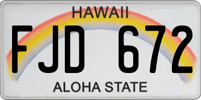 HI license plate FJD672