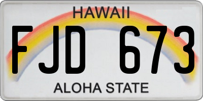 HI license plate FJD673