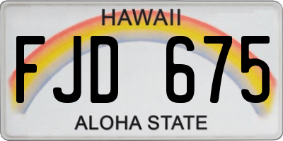HI license plate FJD675