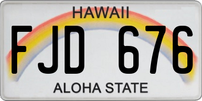 HI license plate FJD676