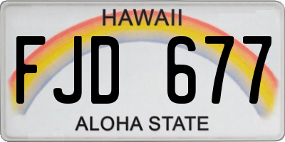 HI license plate FJD677