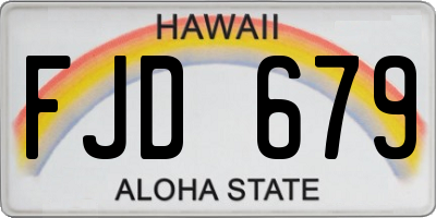 HI license plate FJD679
