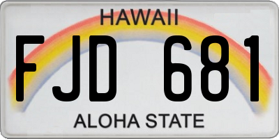 HI license plate FJD681