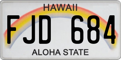 HI license plate FJD684