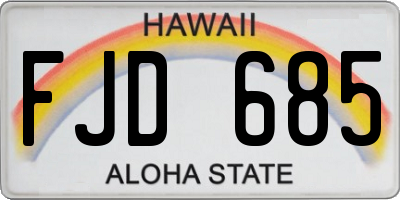 HI license plate FJD685