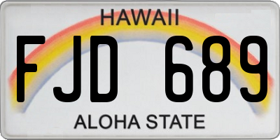 HI license plate FJD689