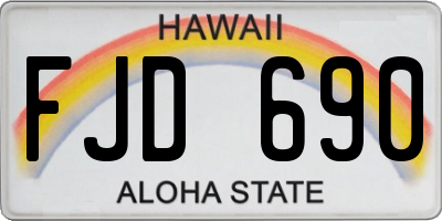 HI license plate FJD690