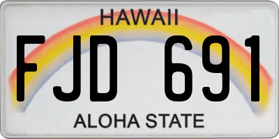 HI license plate FJD691