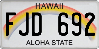 HI license plate FJD692