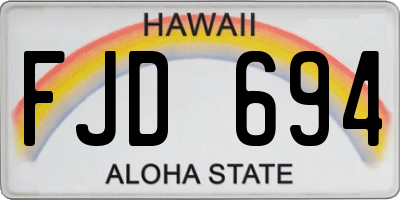 HI license plate FJD694
