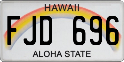 HI license plate FJD696