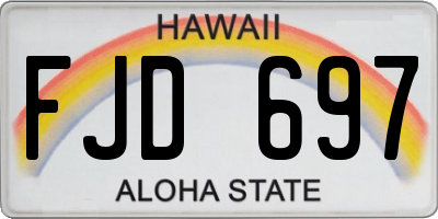 HI license plate FJD697