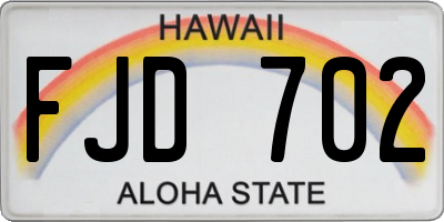 HI license plate FJD702