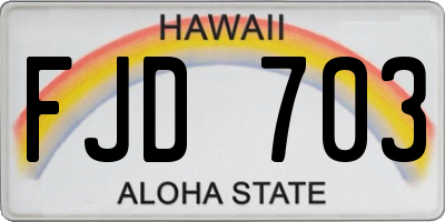 HI license plate FJD703