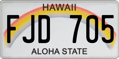 HI license plate FJD705