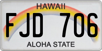 HI license plate FJD706