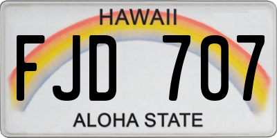 HI license plate FJD707