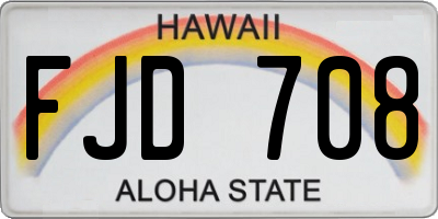 HI license plate FJD708