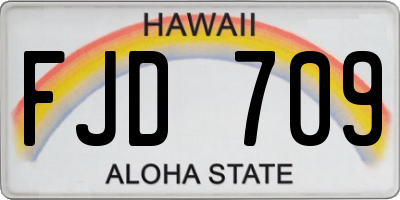 HI license plate FJD709