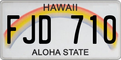 HI license plate FJD710