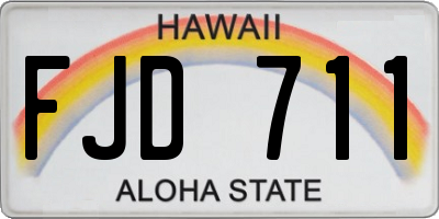 HI license plate FJD711