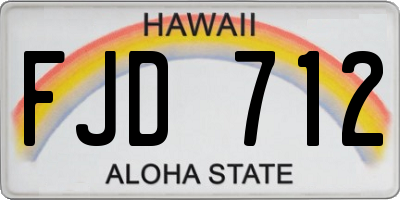 HI license plate FJD712