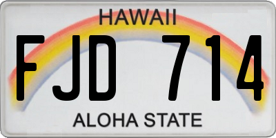 HI license plate FJD714