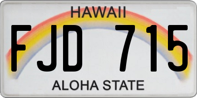 HI license plate FJD715