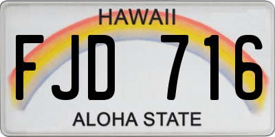 HI license plate FJD716