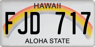 HI license plate FJD717