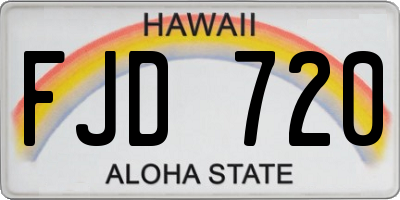 HI license plate FJD720