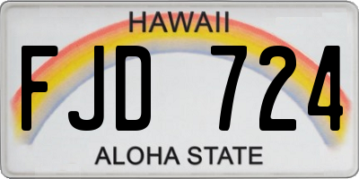 HI license plate FJD724