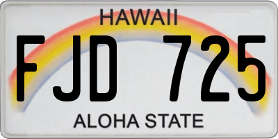 HI license plate FJD725