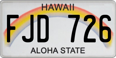 HI license plate FJD726