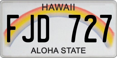 HI license plate FJD727