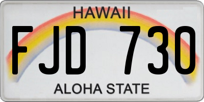 HI license plate FJD730