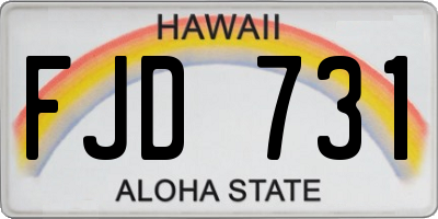 HI license plate FJD731
