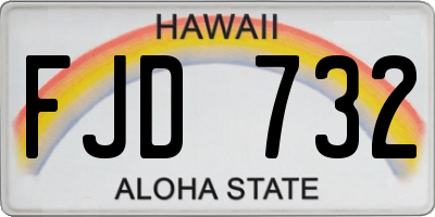 HI license plate FJD732