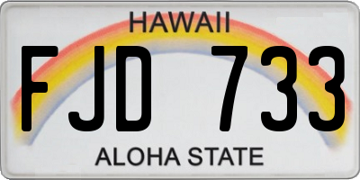 HI license plate FJD733